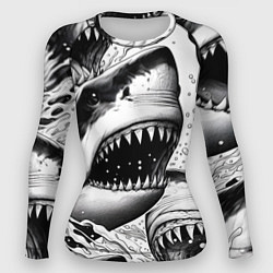 Женский рашгард Белая акула - стая