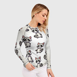 Рашгард женский Много енотов, цвет: 3D-принт — фото 2