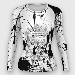 Рашгард женский Ливерпуль черно белые краски, цвет: 3D-принт