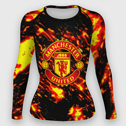 Женский рашгард Манчестер Юнайтед огненные краски