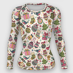 Женский рашгард Новогодний паттерн