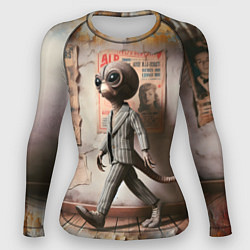 Рашгард женский Пришелец в костюме в полосочку, цвет: 3D-принт