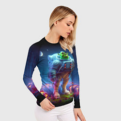 Рашгард женский Шрек бравый космонавт - неоновое свечение, цвет: 3D-принт — фото 2