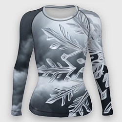 Женский рашгард Снежинка на черно белое