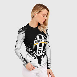 Рашгард женский Ювентус краски всплеск текстура, цвет: 3D-принт — фото 2