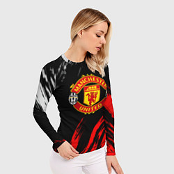 Рашгард женский Манчестер Юнайтед x Ювентус краски, цвет: 3D-принт — фото 2