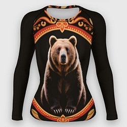 Женский рашгард Медведь в орнаменте