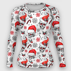Женский рашгард Новогодние черепа
