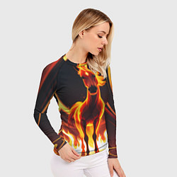 Рашгард женский Огненная лошадь в кольце, цвет: 3D-принт — фото 2