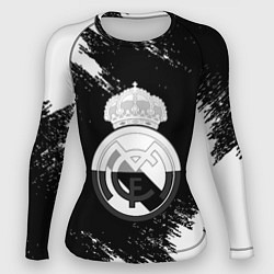 Рашгард женский Реал Мадрид черно белые краски, цвет: 3D-принт