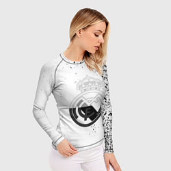 Рашгард женский Реал Мадрид черно белые краски, цвет: 3D-принт — фото 2