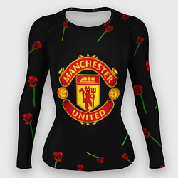 Рашгард женский Манчестер Юнайтед розы, цвет: 3D-принт