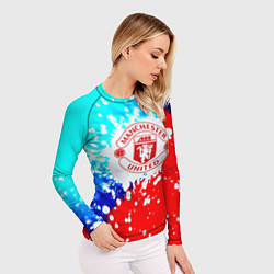 Рашгард женский Манчестер Юнайтед неон, цвет: 3D-принт — фото 2