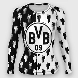 Рашгард женский Borussia черно белые люди, цвет: 3D-принт