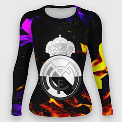 Женский рашгард Реал Мадрид огонь текстура