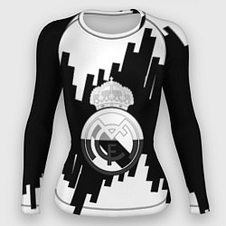 Женский рашгард Реал Мадрид белая геометрия