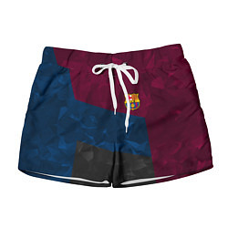 Шорты женские FC Barcelona: Dark polygons, цвет: 3D-принт