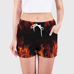 Шорты женские ОГОНЬ, цвет: 3D-принт — фото 2