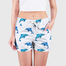 Шорты женские Рай для дельфина, цвет: 3D-принт — фото 2