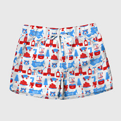 Шорты женские РОССИЯ УЗОР, цвет: 3D-принт