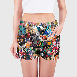 Шорты женские Аниме персонажи, цвет: 3D-принт — фото 2