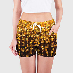 Шорты женские ЗОЛОТЫЕ БЛЕСТКИ, цвет: 3D-принт — фото 2