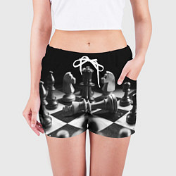 Шорты женские Шахматы, цвет: 3D-принт — фото 2