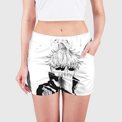 Шорты женские Магическая битва Годжо, цвет: 3D-принт — фото 2