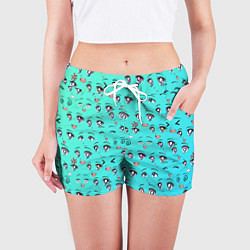 Шорты женские Аниме эмоции, цвет: 3D-принт — фото 2