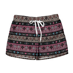 Женские шорты Этнический полосатый орнамент
