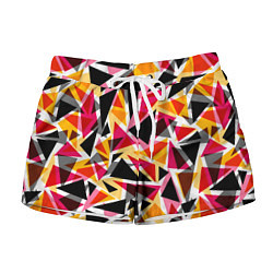 Женские шорты Разноцветные треугольники