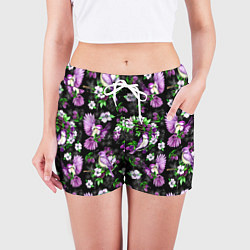 Шорты женские Птички в вечернем саду, цвет: 3D-принт — фото 2