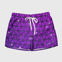 Шорты женские Фиолетовые треугольники, цвет: 3D-принт