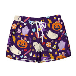 Женские шорты HALLOWEEN BTS BT21 PATTERN БТ21 БТС ХЕЛЛОУИН