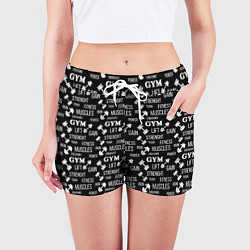 Шорты женские Тренировка с гантелями, цвет: 3D-принт — фото 2