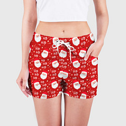 Шорты женские САНТА КЛАУС НОВЫЙ ГОД, цвет: 3D-принт — фото 2