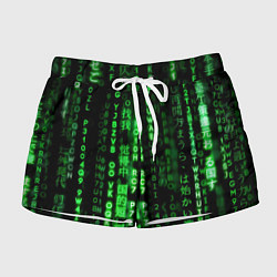 Женские шорты ЗЕЛЁНЫЙ НЕОН НА ЧЁРНОМ