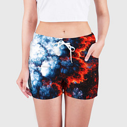 Шорты женские 3D ЯДЕРНЫЙ КОСМИЧЕСКИЙ ВЗРЫВ ОГОНЬ, цвет: 3D-принт — фото 2