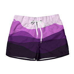 Женские шорты Фиолетовый градиент горы абстракция