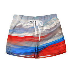 Женские шорты Флаг России в красках