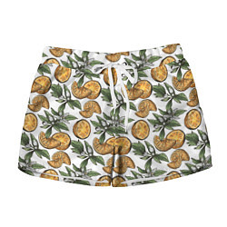Женские шорты Узор из тропических апельсинов