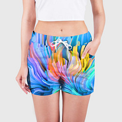 Шорты женские Красочный абстрактный паттерн Лето Colorful Abstra, цвет: 3D-принт — фото 2