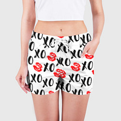 Шорты женские ПОЦЕЛУЙЧИКИ ХОХО, цвет: 3D-принт — фото 2