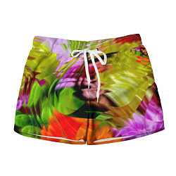 Женские шорты Разноцветная абстрактная композиция Лето Multi-col