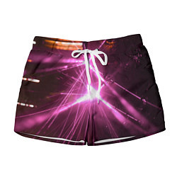 Женские шорты Неоновые лазеры во тьме - Розовый