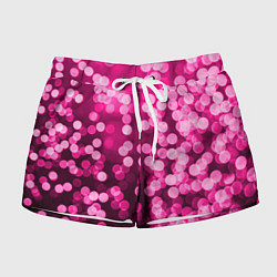 Шорты женские Розовые блестки, цвет: 3D-принт