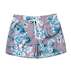 Женские шорты Летний стилизованный цветочный паттерн