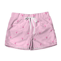 Женские шорты Фламинго на розовом фоне