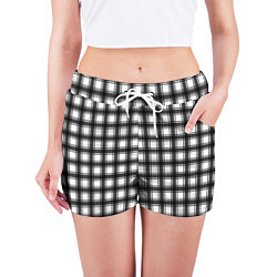 Шорты женские Black and white trendy checkered pattern, цвет: 3D-принт — фото 2