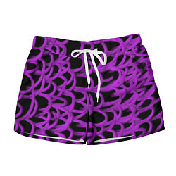 Шорты женские Нити из фиолетовой краски, цвет: 3D-принт